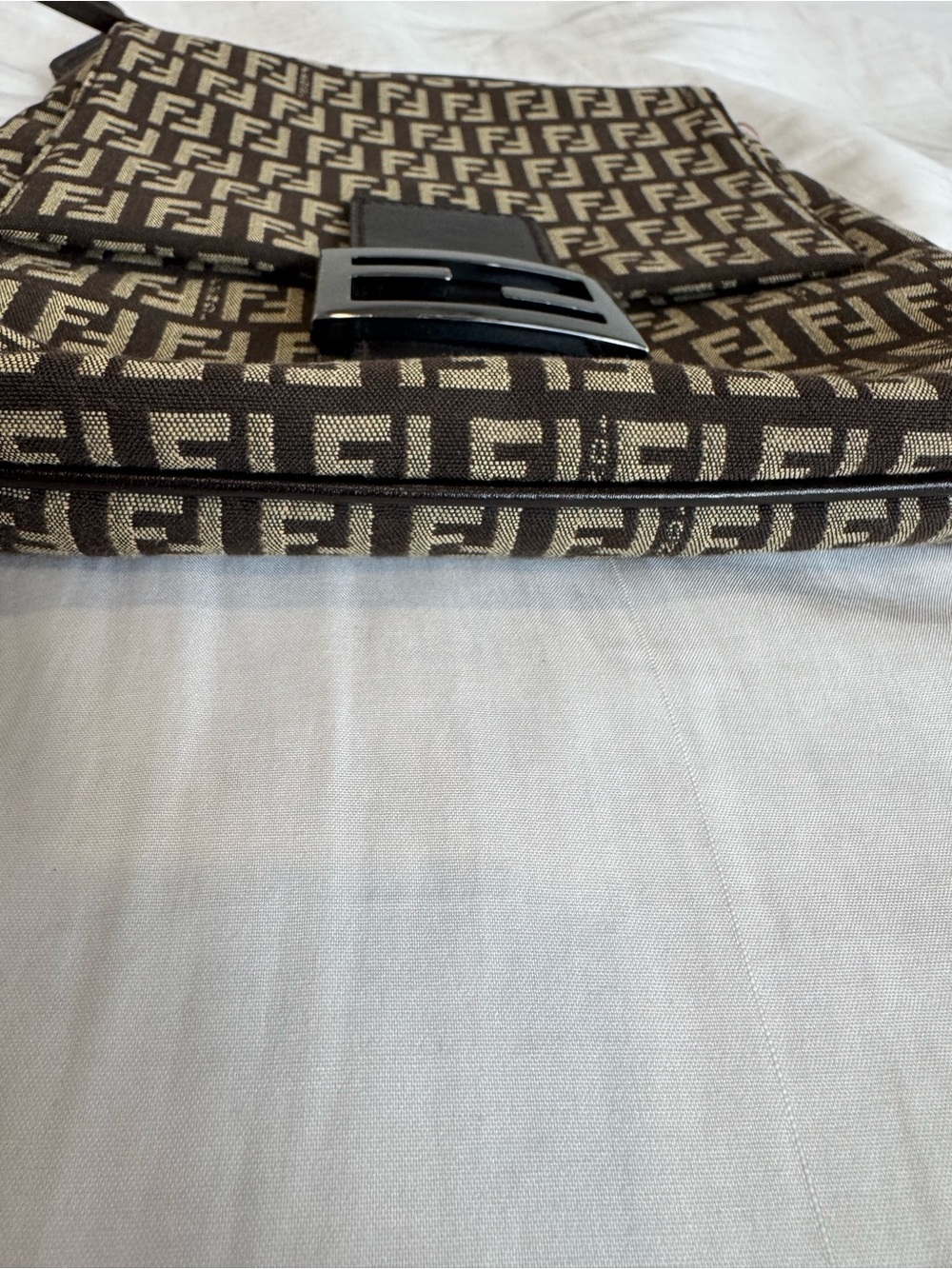 Fendi Monogram Zucca FF Flap Crossbody Messenger Bag in Brown and Beige Canvas - Picture 13 of 16